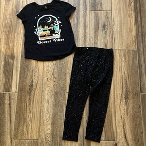 SO Black Favorite Graphic Tee “Desert Vibes” and sparkle legging set